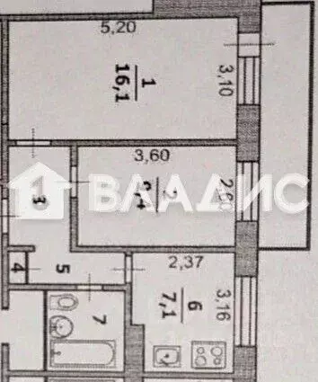2-к кв. Белгородская область, Белгород ул. Губкина, 17 (42.6 м) - Фото 2