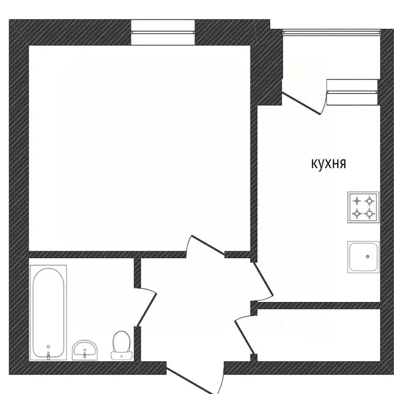 1-к кв. Омская область, Омск ул. 12 Декабря, 108 (34.0 м) - Фото 1