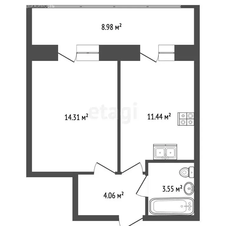 1-комнатная квартира: Йошкар-Ола, Сернурский тракт, 9 (42.2 м) - Фото 1