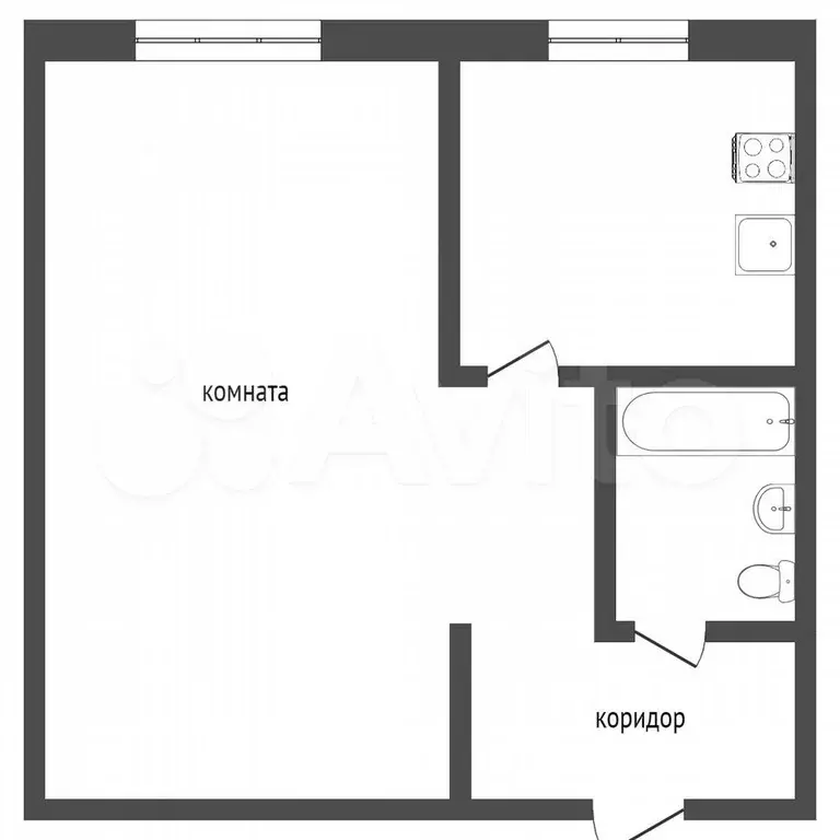 1-к. квартира, 28,7 м, 3/5 эт. - Фото 0