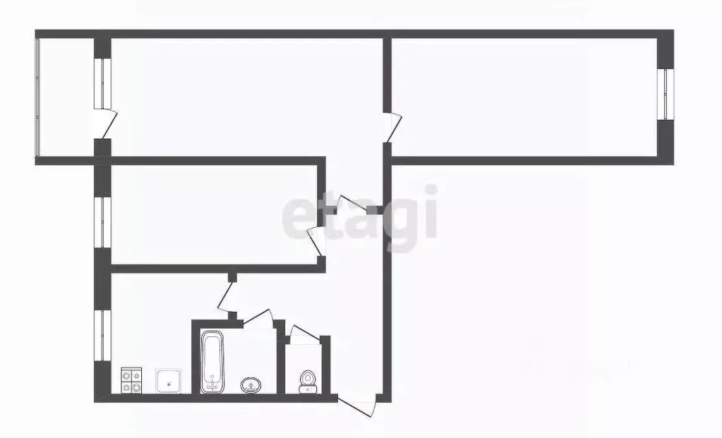 3-к кв. Костромская область, Кострома Костромская ул., 80 (56.6 м) - Фото 1