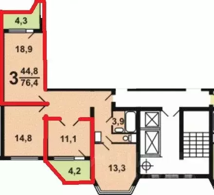 Комната Москва ул. Марьинский Парк, 5К3 (30.2 м) - Фото 0