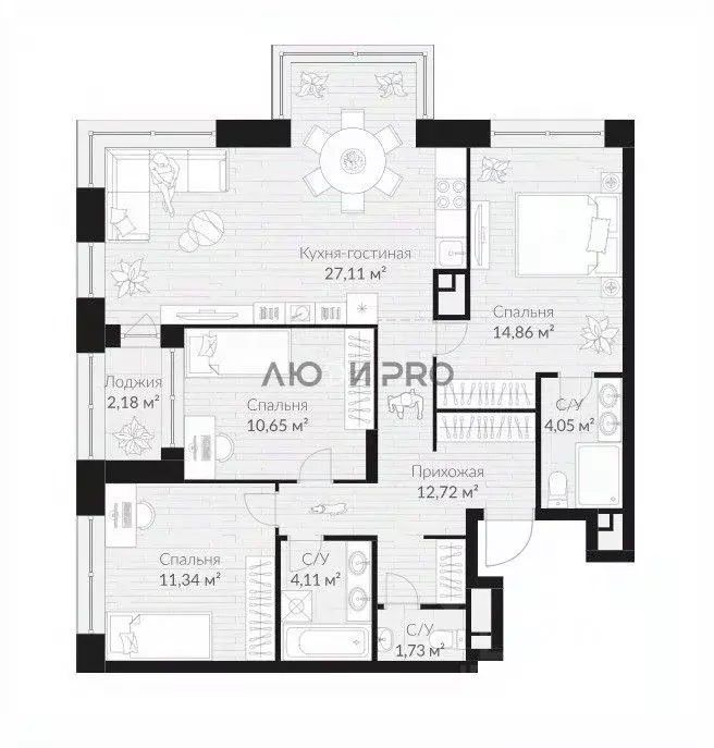 3-к кв. Башкортостан, Уфа Глумилино жилрайон, Урман Сити жилой ... - Фото 2