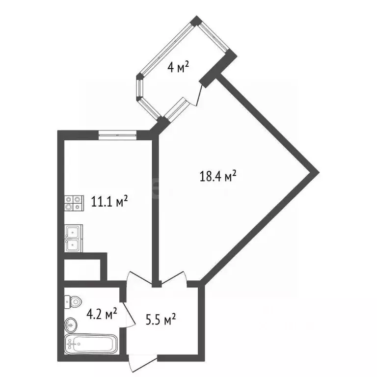 1-к кв. Санкт-Петербург Комендантский просп., 51к1 (39.2 м) - Фото 2