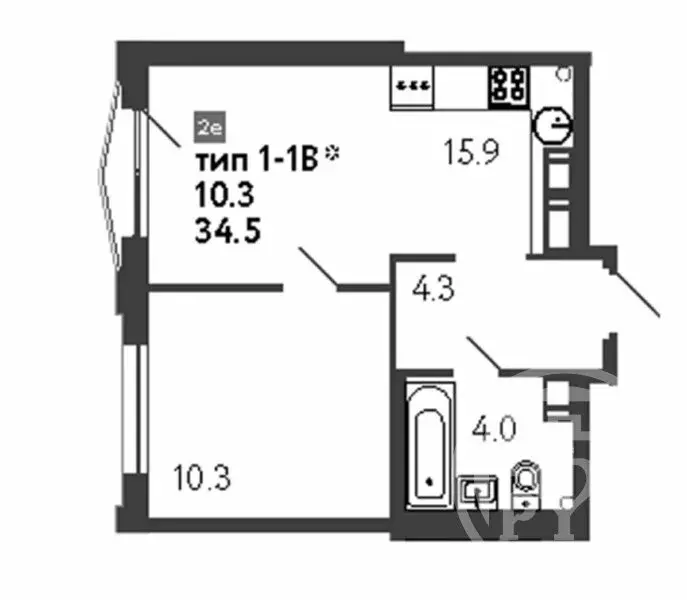 1-комнатная квартира: Санкт-Петербург, улица Шостаковича, 3к1 (34.5 м) - Фото 1