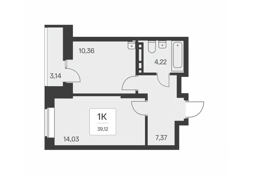 1-к кв. Новосибирская область, Новосибирск Игарская ул., 19/3стр (38.9 ... - Фото 0