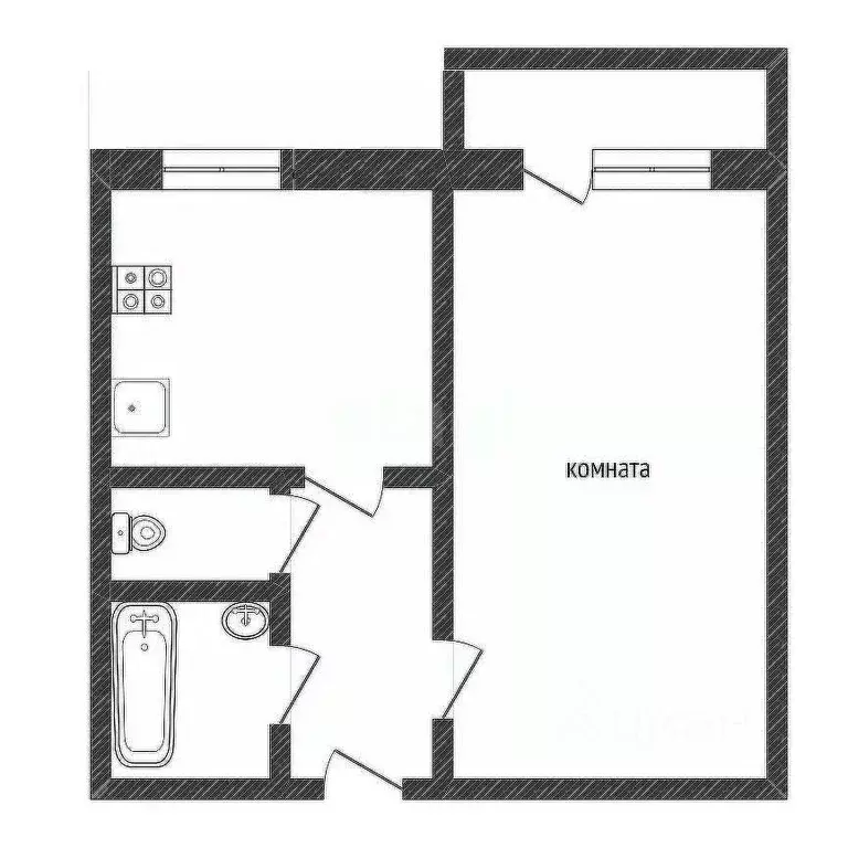 1-к кв. Ленинградская область, Кириши ул. Энергетиков, 7 (29.9 м) - Фото 2