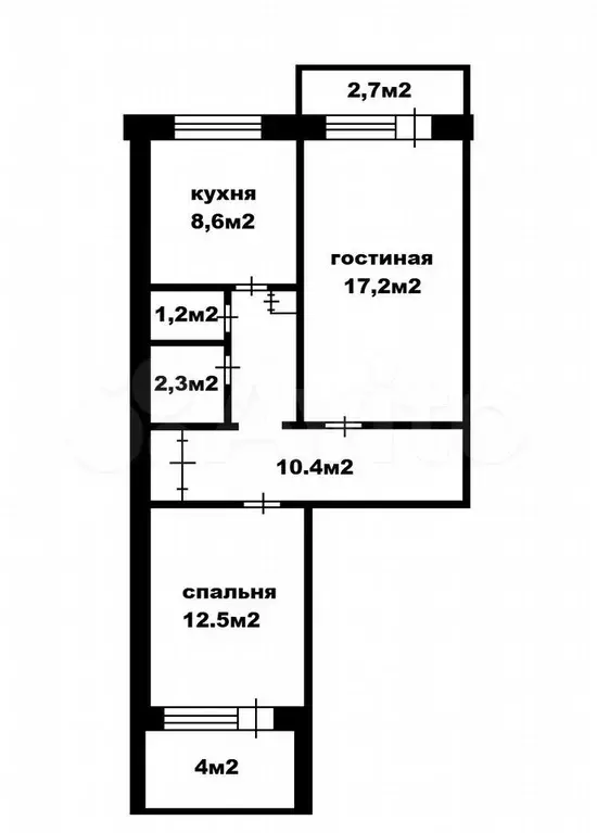 2-к. квартира, 56,7 м, 3/9 эт. - Фото 0