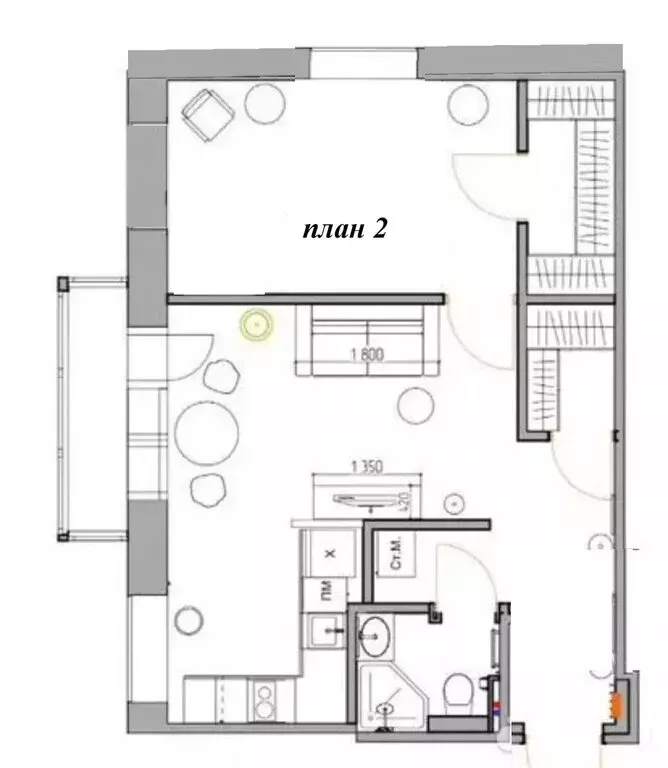 2-комнатная квартира: Ставрополь, Социалистическая улица, 3 (44 м) - Фото 2
