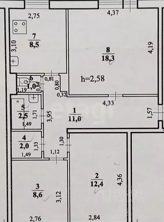 3-к кв. Забайкальский край, Чита Смоленская ул., 37 (54.5 м) - Фото 2