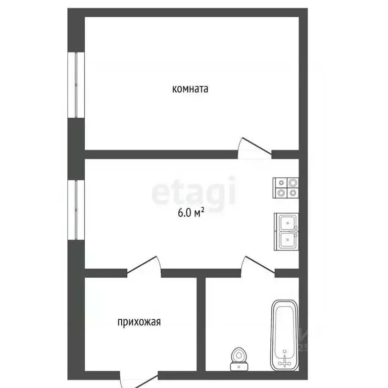 1-к кв. Тамбовская область, Тамбов Товарищеский проезд, 9 (26.1 м) - Фото 2