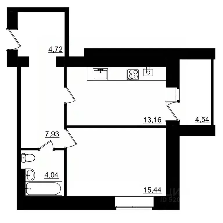 1-к кв. Костромская область, Кострома Малышково мкр,  (47.56 м) - Фото 0