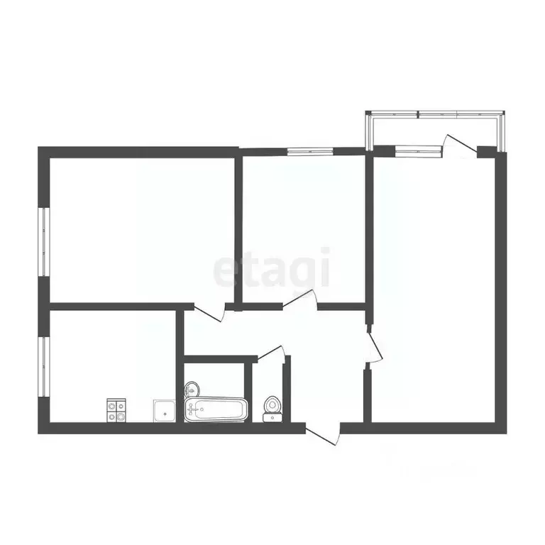 3-к кв. Тульская область, Новомосковск Парковый проезд, 4 (62.0 м) - Фото 1