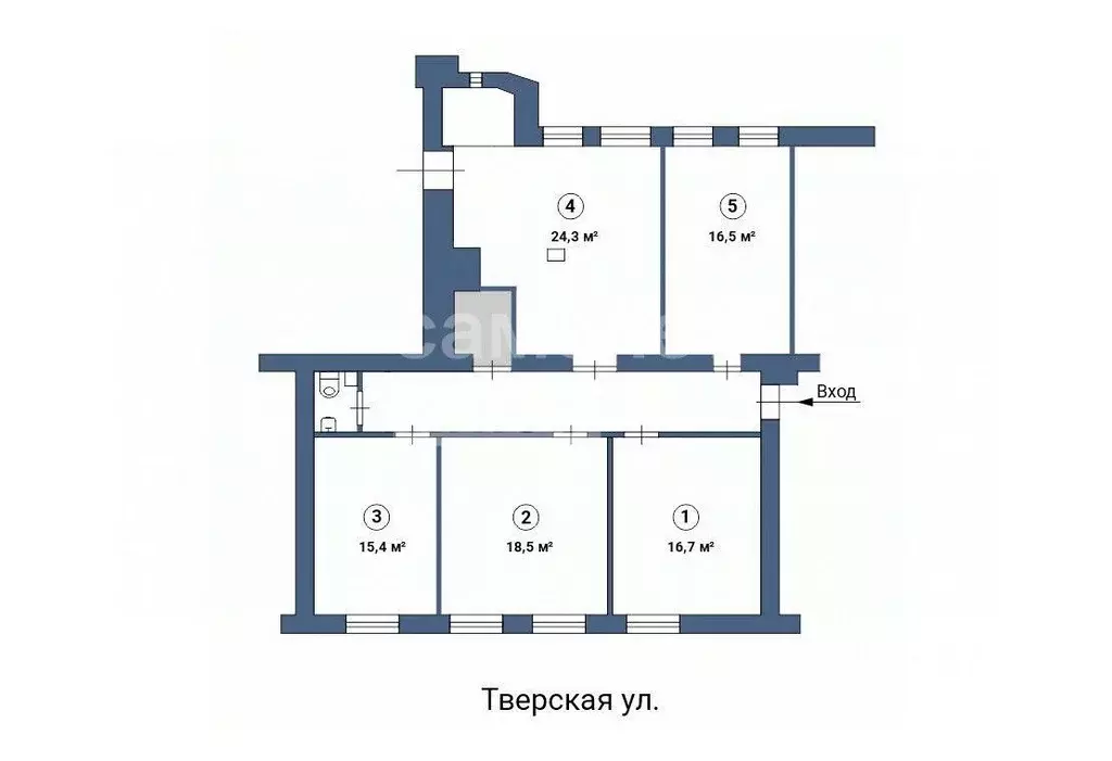 Помещение свободного назначения в Москва Тверская ул., 12С7 (17 м) - Фото 1