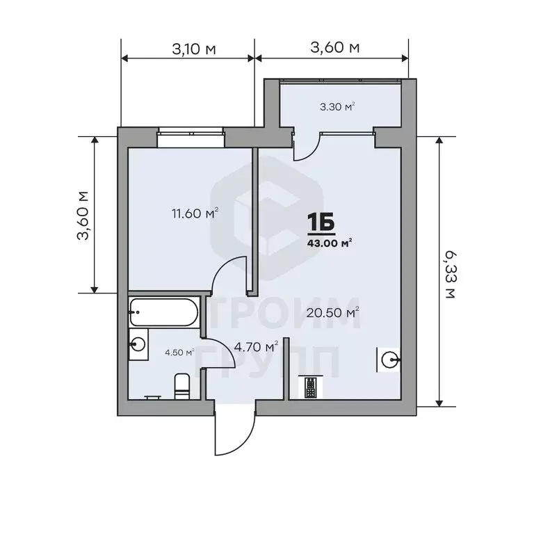 1-комнатная квартира: Ковров, Еловая улица, 94/3 (43 м) - Фото 1