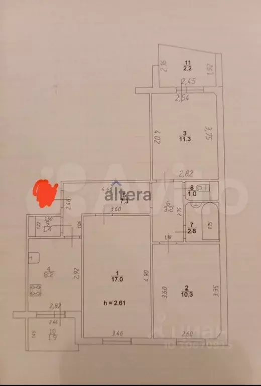 3-к кв. Татарстан, Казань ул. Хайдара Бигичева, 10 (62.5 м) - Фото 2