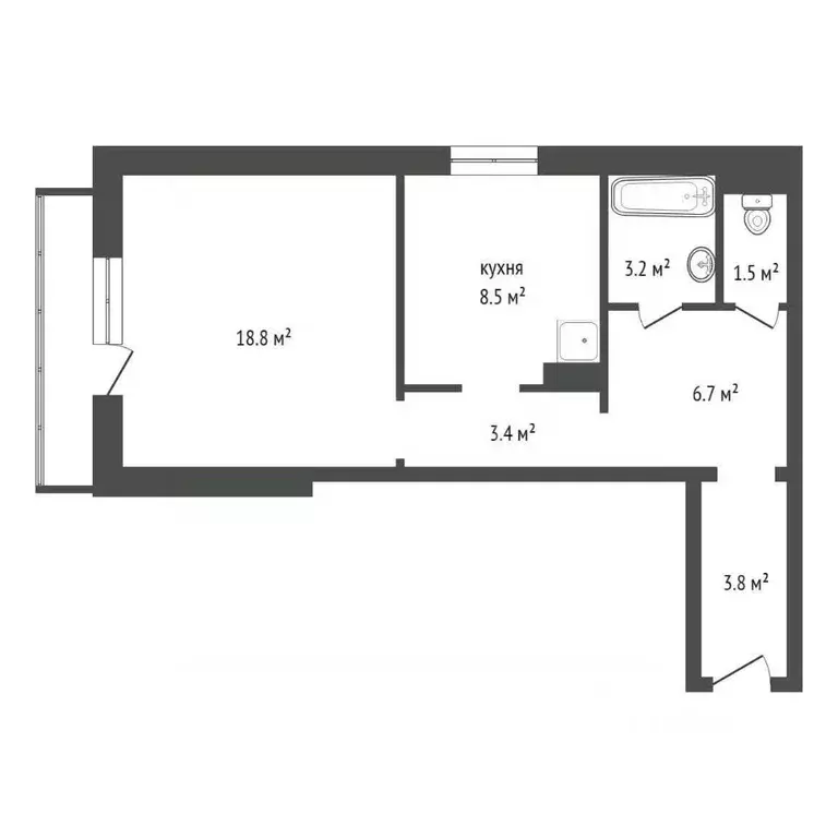 1-к кв. Красноярский край, Красноярск Свердловская ул., 6Б (45.8 м) - Фото 2