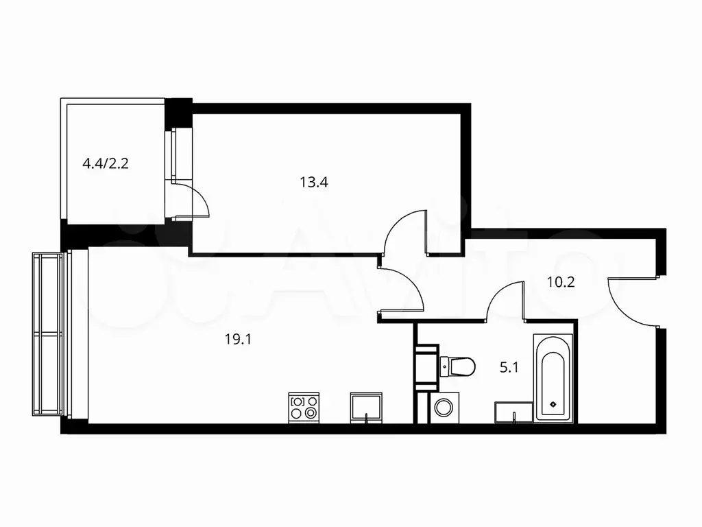 2-к. квартира, 50 м, 7/17 эт. - Фото 0