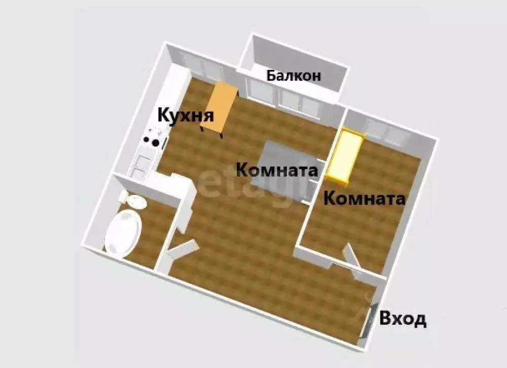 2-к кв. Сахалинская область, Южно-Сахалинск ул. Имени Г.В. Шебунина, ... - Фото 1