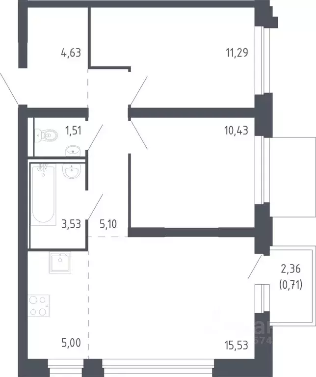 2-к кв. Сахалинская область, Корсаков Сердце Сахалина жилой комплекс ... - Фото 1