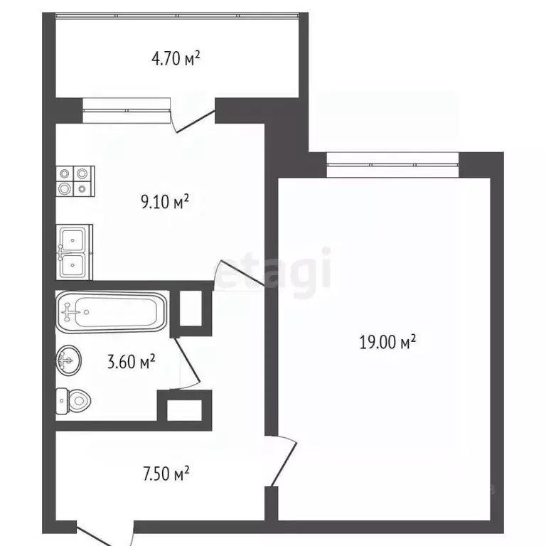 1-к кв. Ивановская область, Иваново Рождественский мкр, 6 (39.2 м) - Фото 1