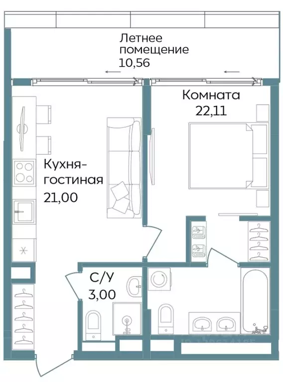 2-к кв. Крым, Саки ул. Морская (56.67 м) - Фото 0