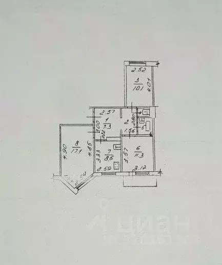 3-к кв. Липецкая область, Липецк ул. П.И. Смородина, 14 (62.0 м) - Фото 0