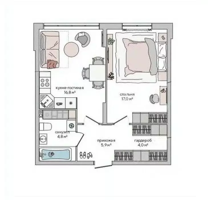 1-к кв. Крым, Судак Италика жилой комплекс (48.5 м) - Фото 1