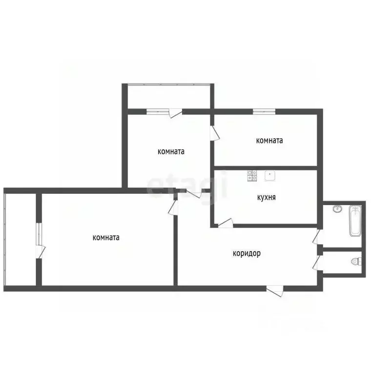 3-к кв. Воронежская область, Воронеж бул. Пионеров, 17Б (78.4 м) - Фото 2