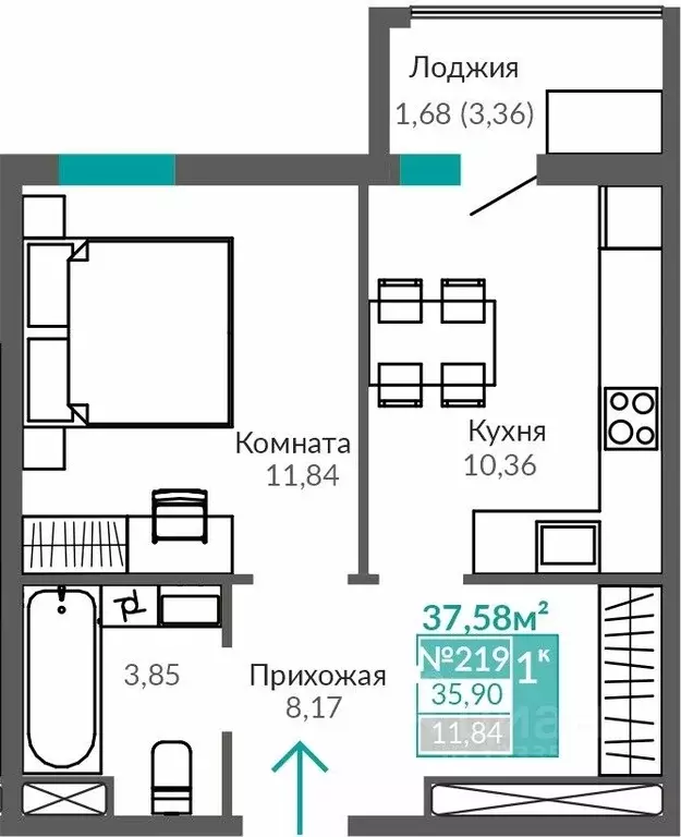 1-к кв. Крым, Симферополь Крымская роза мкр, Абрикос жилой комплекс ... - Фото 0