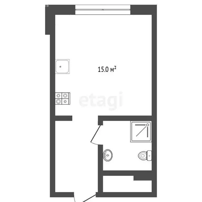 Квартира-студия: Тюмень, Новгородская улица, 9Б (22.2 м) - Фото 0