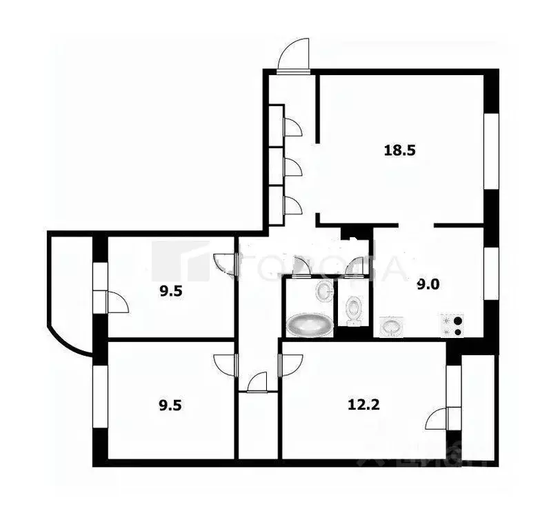 4-к кв. Новосибирская область, Новосибирск ул. В. Высоцкого, 3 (76.9 ... - Фото 0