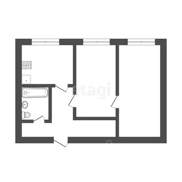 2-к кв. Кабардино-Балкария, Нальчик Кабардинская ул., 7 (41.7 м) - Фото 0