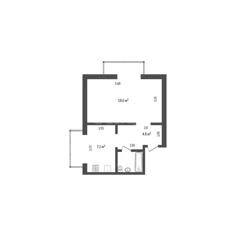 1-комнатная квартира: Бахчисарай, улица Мира, 16 (35.1 м) - Фото 0