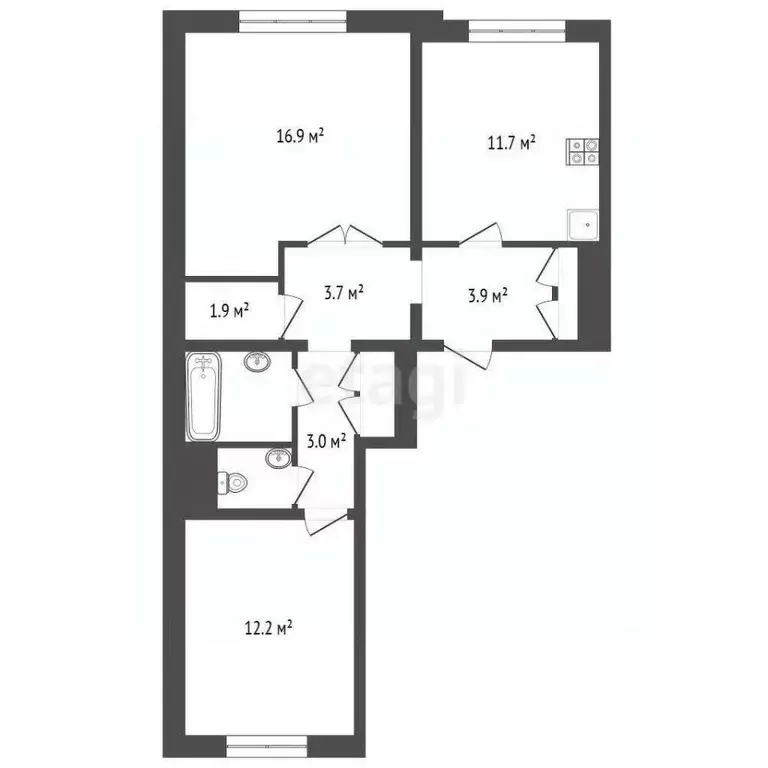 2-к кв. Калужская область, Калуга ул. Фомушина, 6 (59.9 м) - Фото 2