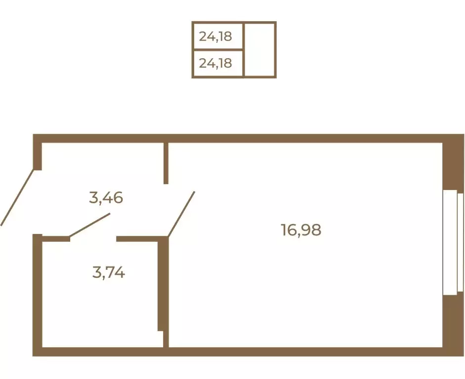 Квартира-студия: Сертолово, ЖК Новая История (24.18 м) - Фото 2