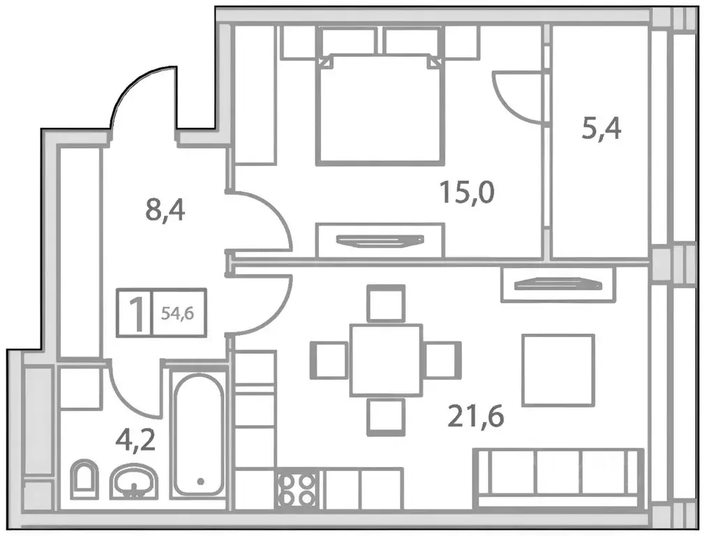 2-к кв. Москва Гжатская ул., 5к6 (56.0 м) - Фото 1