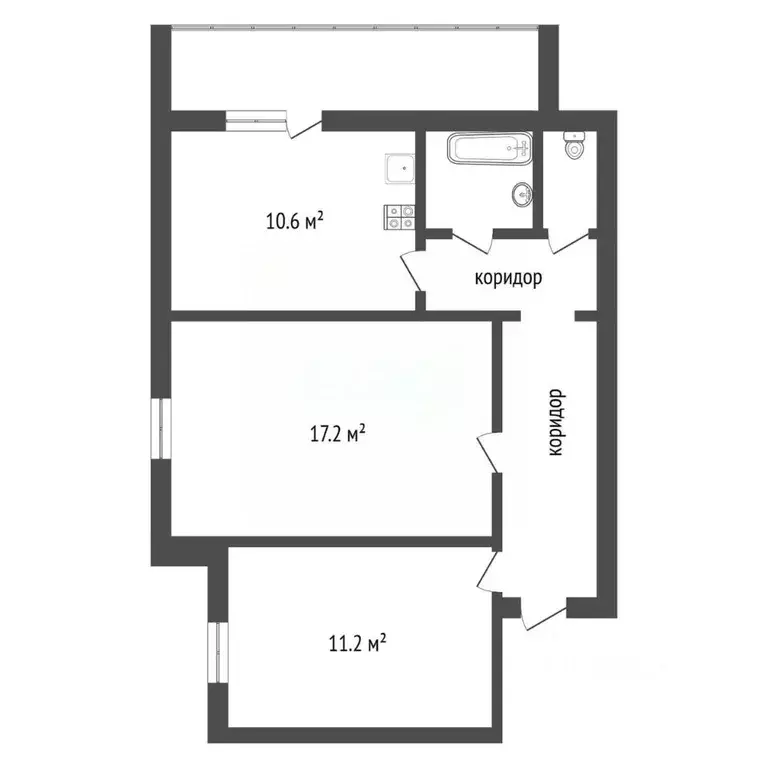 2-к кв. Воронежская область, Воронеж ул. Туполева, 24 (52.1 м) - Фото 1