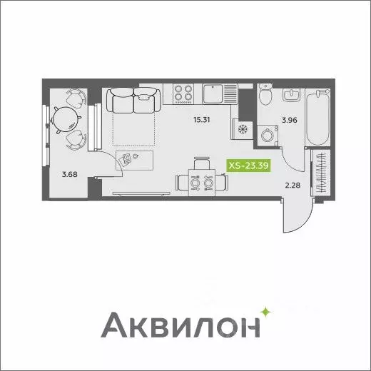 Студия Архангельская область, Архангельск АКвартал жилой комплекс ... - Фото 0