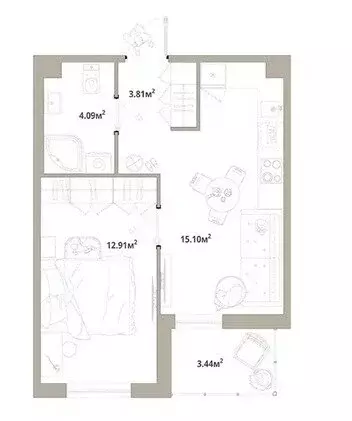 1-комнатная квартира: городской посёлок Новоселье, Невская улица, 11/1 ... - Фото 1