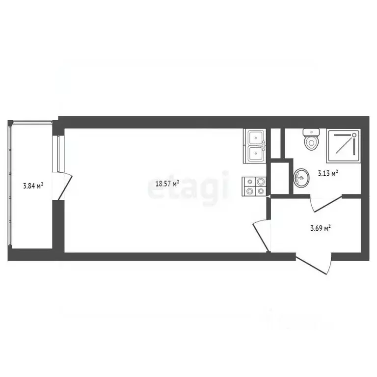 Студия Санкт-Петербург дор. Торфяная, 17к2 (25.0 м) - Фото 2
