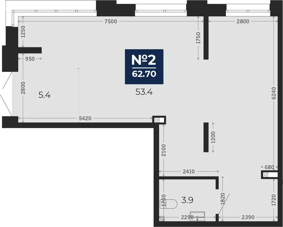 Помещение свободного назначения (62.7 м) - Фото 1