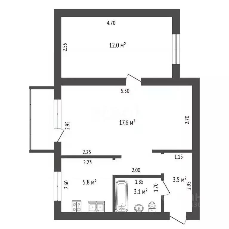2-к кв. Мордовия, Саранск ул. Косарева, 74 (41.8 м) - Фото 1