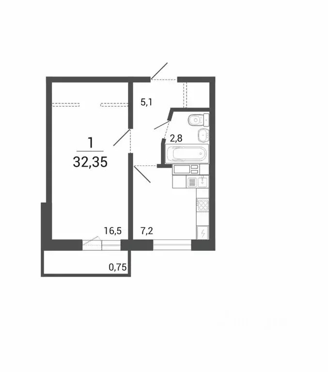 1-к кв. Курганская область, Курган Заозерный жилрайон, 16-й мкр,  ... - Фото 1