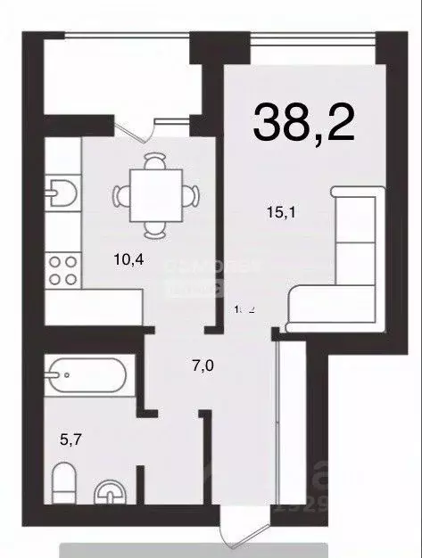 1-к кв. Свердловская область, Екатеринбург ул. Щербакова, 77к2 (38.2 ... - Фото 2