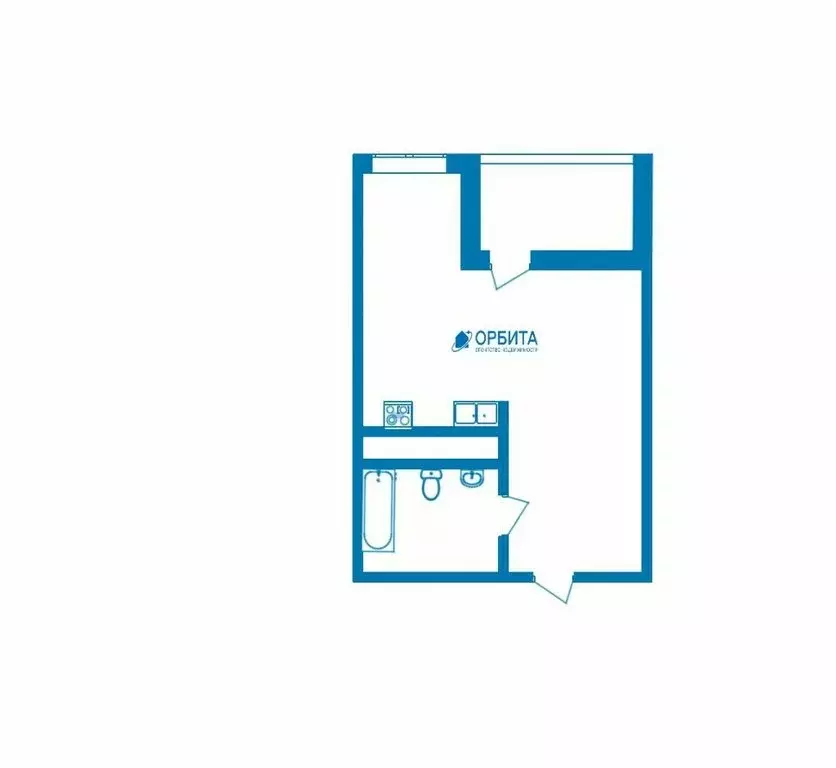 Квартира-студия: деревня Патрушева, улица Александра Пушкина, 10 (23.3 ... - Фото 1