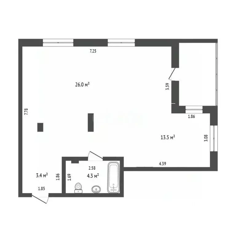 2-к кв. Омская область, Омск бул. М.М. Кузьмина, 21 (57.9 м) - Фото 1