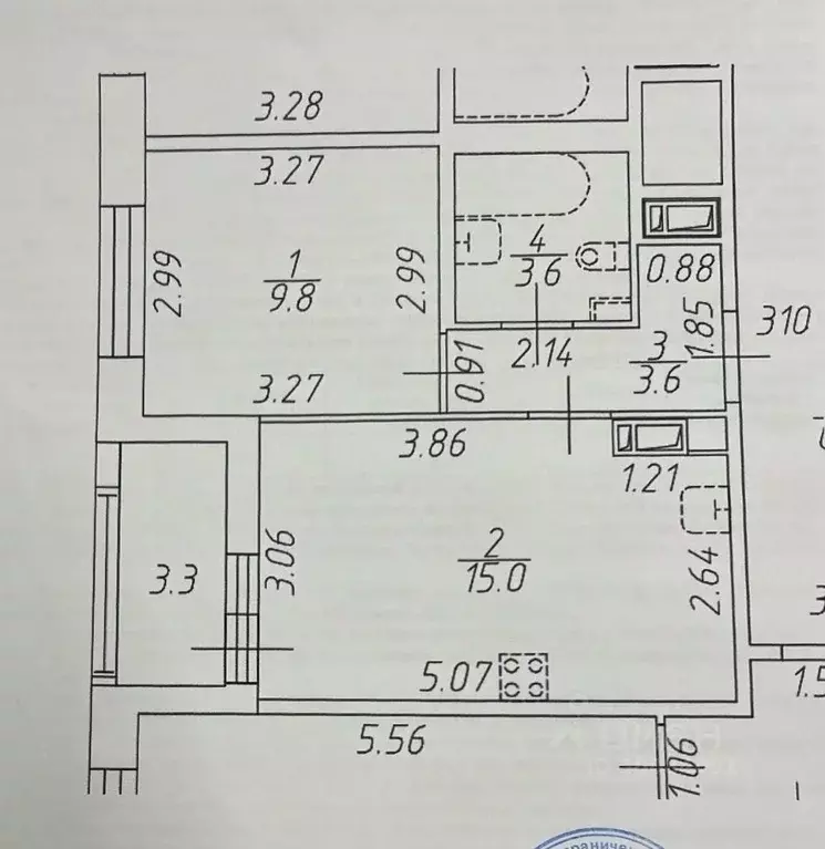 1-к кв. Санкт-Петербург Уральская ул., 25 (33.0 м) - Фото 2