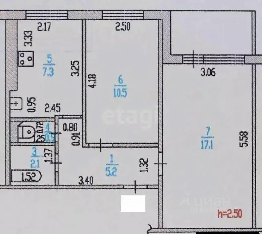 2-к кв. Алтайский край, Барнаул Докучаево мкр, ул. Шукшина, 34 (43.2 ... - Фото 2