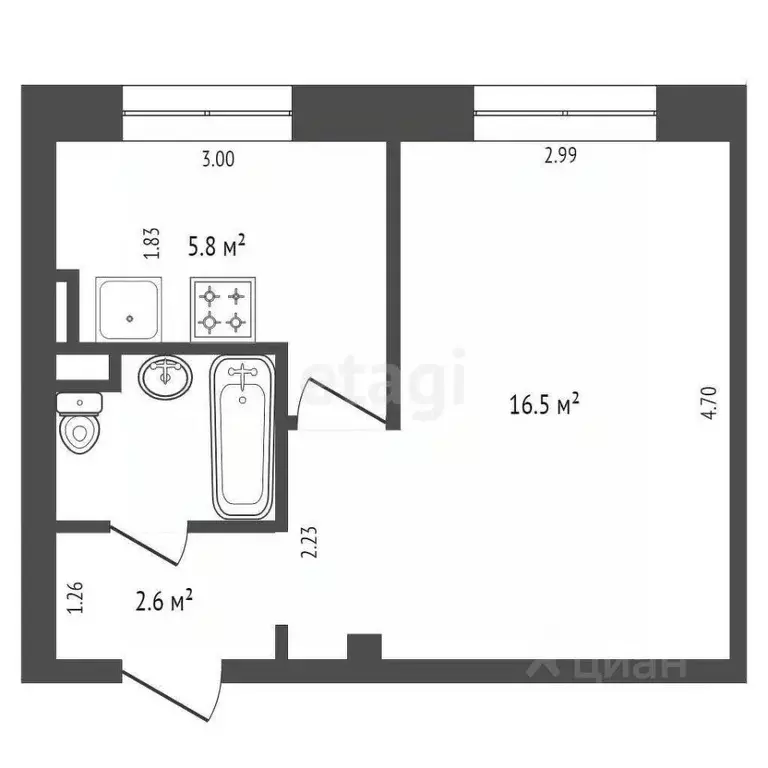 1-к кв. Московская область, Реутов ул. Калинина, 22 (27.4 м) - Фото 1